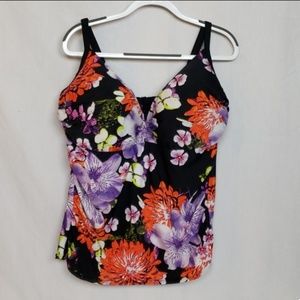Cacique Tankini Bathing Suit Top 40H